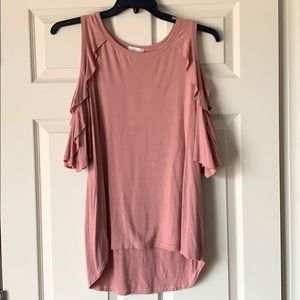 Rose off the shoulder shirt